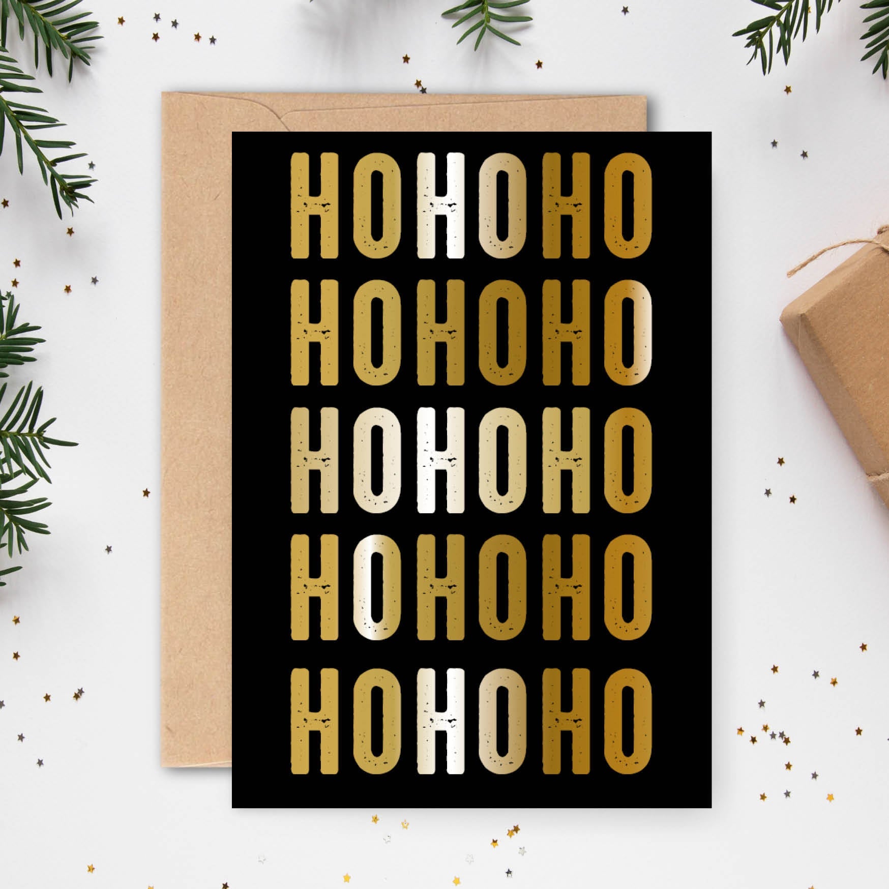 Weihnachts - Postkarte: Ho Ho Ho..... - Individuelle Einladung